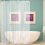 Metal Buttonhole With 3 Magnet Shower Curtain Lining, Peva Transparent Shower Curtain Lining/