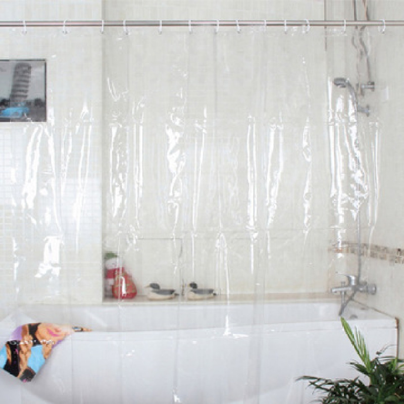 Metal Buttonhole With 3 Magnet Shower Curtain Lining, Peva Transparent Shower Curtain Lining/