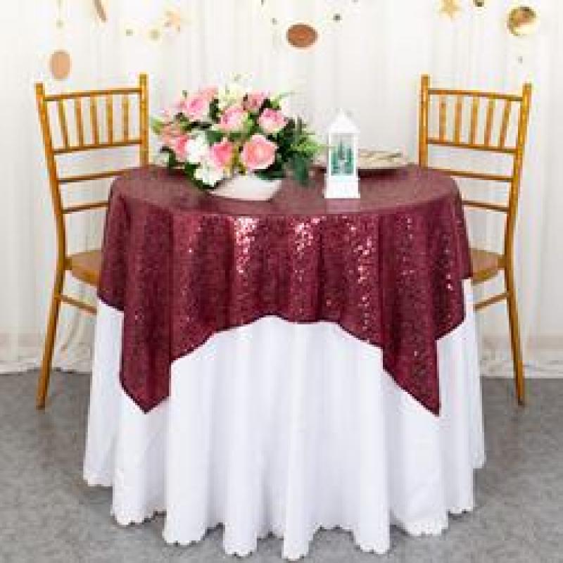 Wholesale Unique design Colorful Round Sequins Blue Red Round Table cloth for Wedding Birthday Party