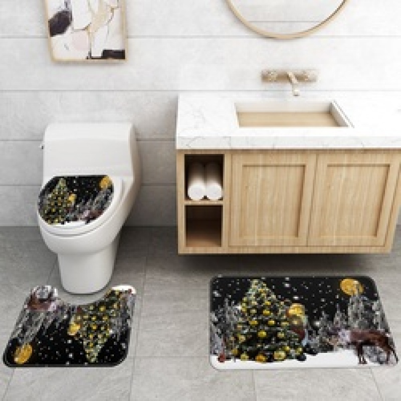 Bathroom Accessories Blackout Water Proof Shower Curtain Fabric Modern Christmas shower curtain as gift decoration