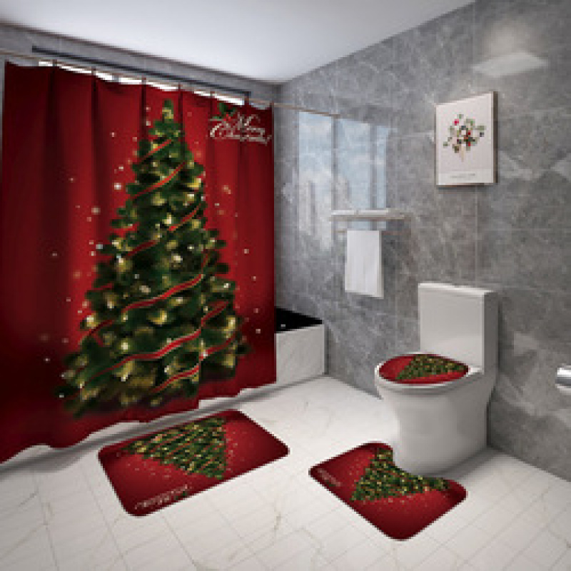 Bathroom Accessories Blackout Water Proof Shower Curtain Fabric Modern Christmas shower curtain as gift decoration