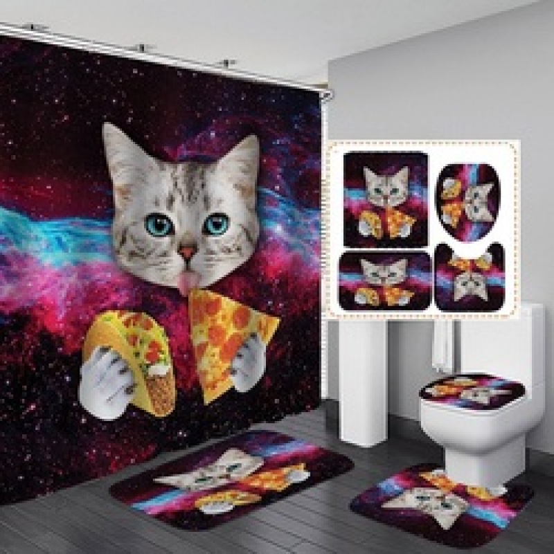 Bathroom Accessories Blackout Water Proof Shower Curtain Fabric Modern Christmas shower curtain as gift decoration