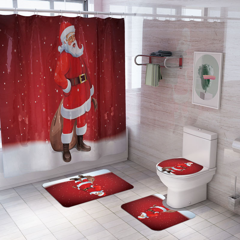 Bathroom Accessories Blackout Water Proof Shower Curtain Fabric Modern Christmas shower curtain as gift decoration
