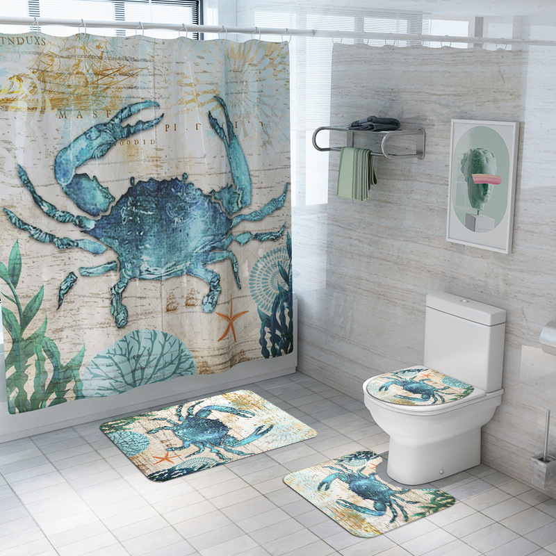 Bathroom Accessories Blackout Water Proof Shower Curtain Fabric Modern Christmas shower curtain as gift decoration