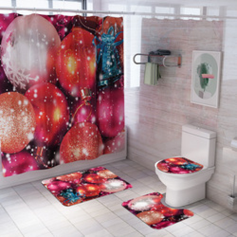 Bathroom Accessories Blackout Water Proof Shower Curtain Fabric Modern Christmas shower curtain as gift decoration