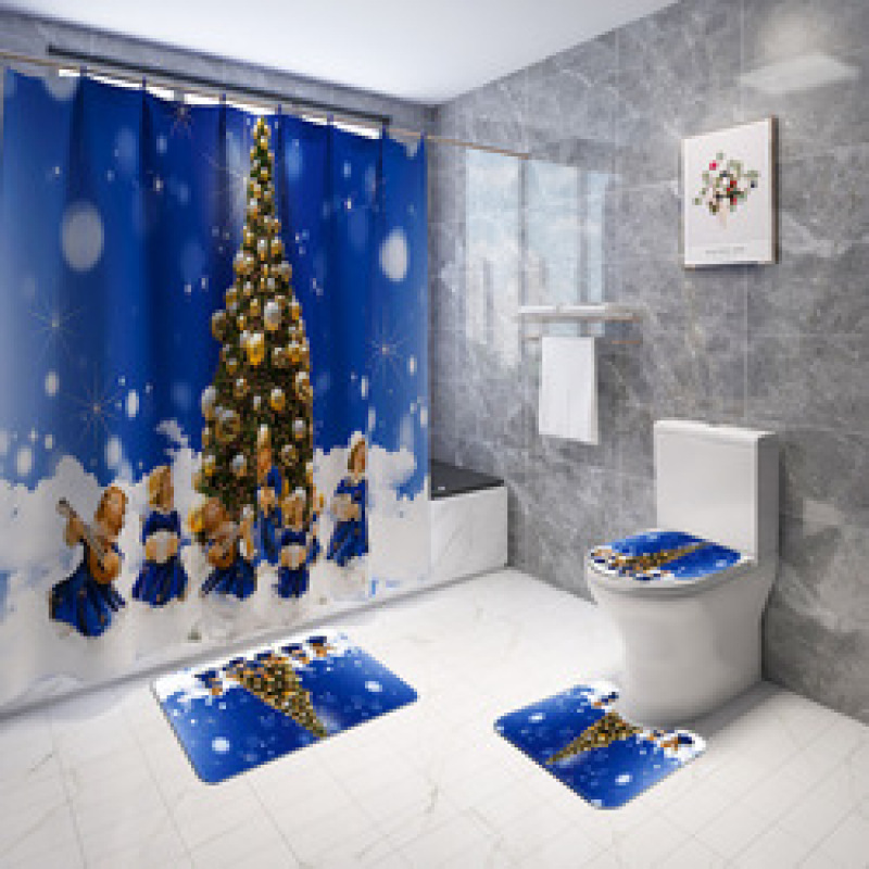Bathroom Accessories Blackout Water Proof Shower Curtain Fabric Modern Christmas shower curtain as gift decoration