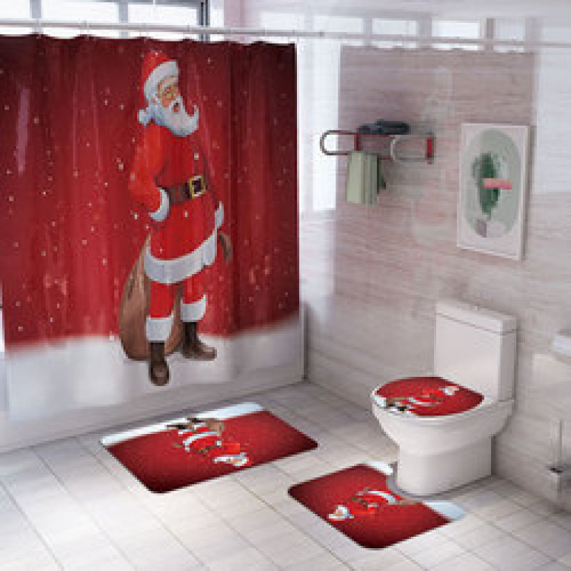 Bathroom Accessories Blackout Water Proof Shower Curtain Fabric Modern Christmas shower curtain as gift decoration