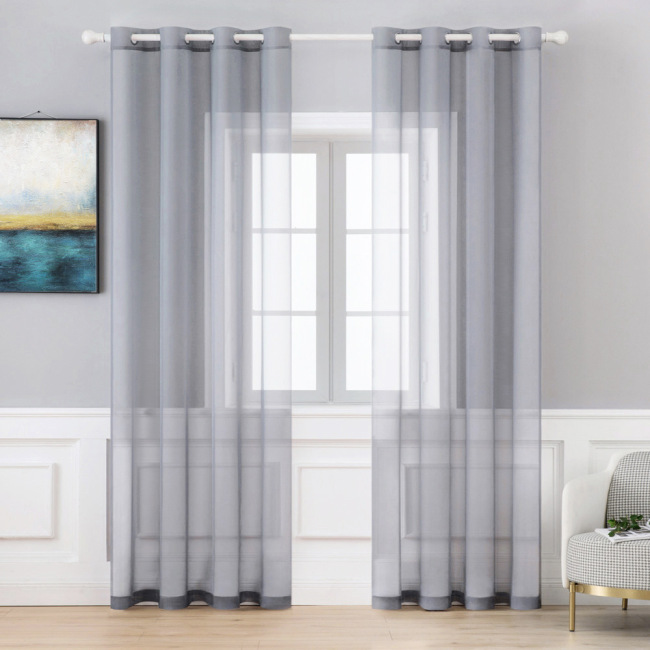 Latest Light Grey Tulle Bedroom Decorations Window Sheer Curtains, Modern Design Wholesale Toile Living Room Sheer Curtains/