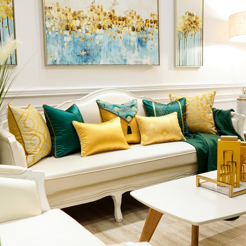 New Chinese Style Postmodernism Custom Sofa Throw Pillow, Living Room Luxury Jacquard Cushion Cover/