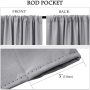 Grey Kitchen Windows Curtain and Valances Set 36 inch Length Jacquard Rod Pocket Curtains 3 Piece Set For Laundry Room