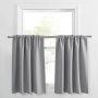 Grey Kitchen Windows Curtain and Valances Set 36 inch Length Jacquard Rod Pocket Curtains 3 Piece Set For Laundry Room