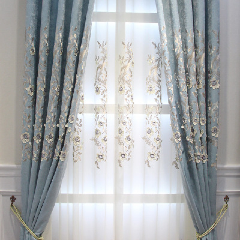 Luxury Beautiful Window Curtain Blackout Piece Sale,Wholesale Curtain Textile Fabrics Embroidered Curtain For Bedroom Set%