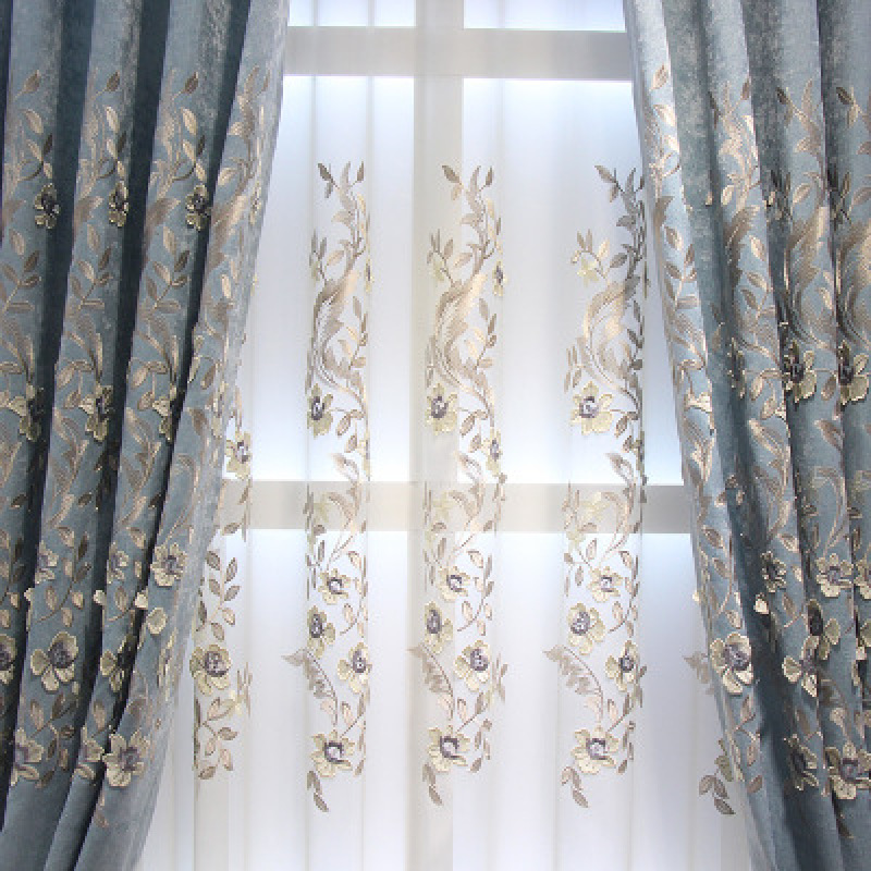 Luxury Beautiful Window Curtain Blackout Piece Sale,Wholesale Curtain Textile Fabrics Embroidered Curtain For Bedroom Set%