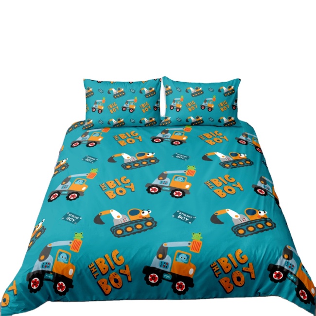 Cartoon Boys Bedding Set Game Car Track Pattern Duvet Cover Bed Linen Set Birthday Gift AU/EU Single Students Bedclothes Kids 40