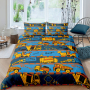 Cartoon Boys Bedding Set Game Car Track Pattern Duvet Cover Bed Linen Set Birthday Gift AU/EU Single Students Bedclothes Kids 40