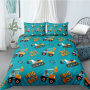 Cartoon Boys Bedding Set Game Car Track Pattern Duvet Cover Bed Linen Set Birthday Gift AU/EU Single Students Bedclothes Kids 40