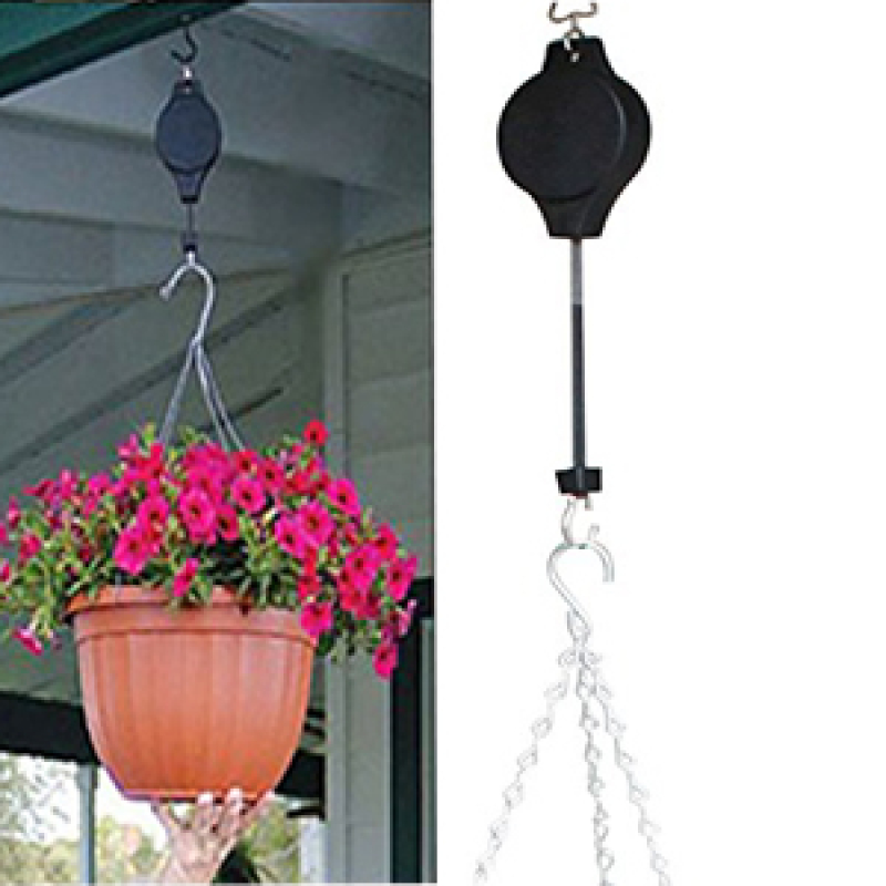 2022 Retractable Plant Hanger with Locking Mechanism Adjustable Plant Pulley Hanger for Garden Baskets Potsand and Bird Feeder