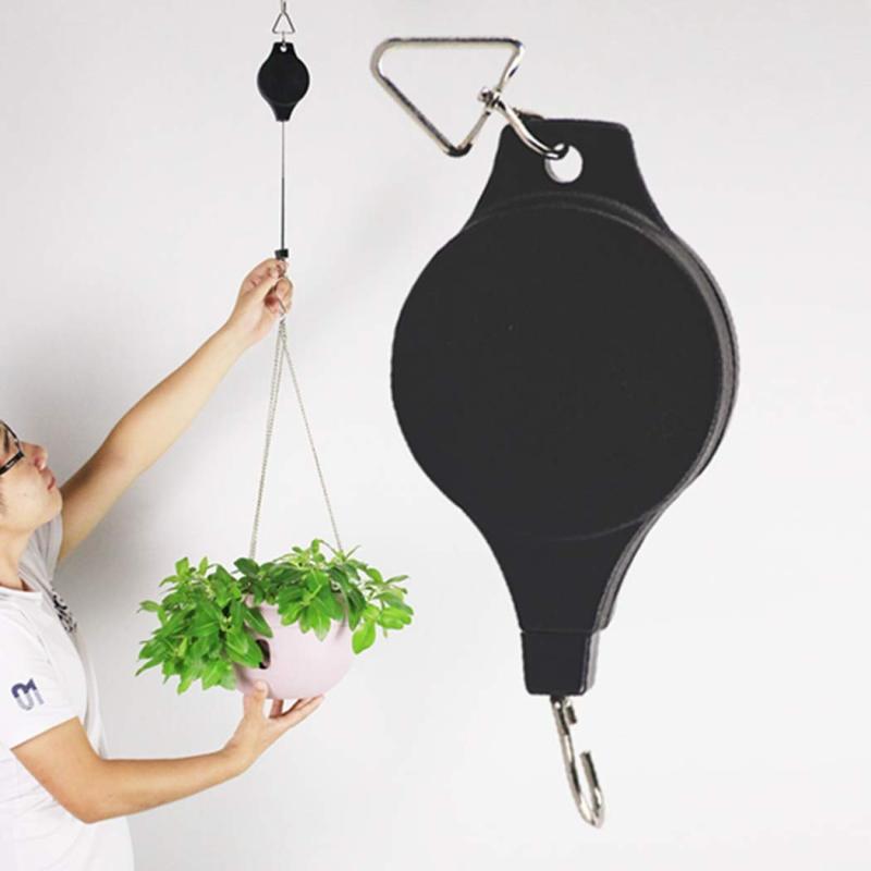2022 Retractable Plant Hanger with Locking Mechanism Adjustable Plant Pulley Hanger for Garden Baskets Potsand and Bird Feeder