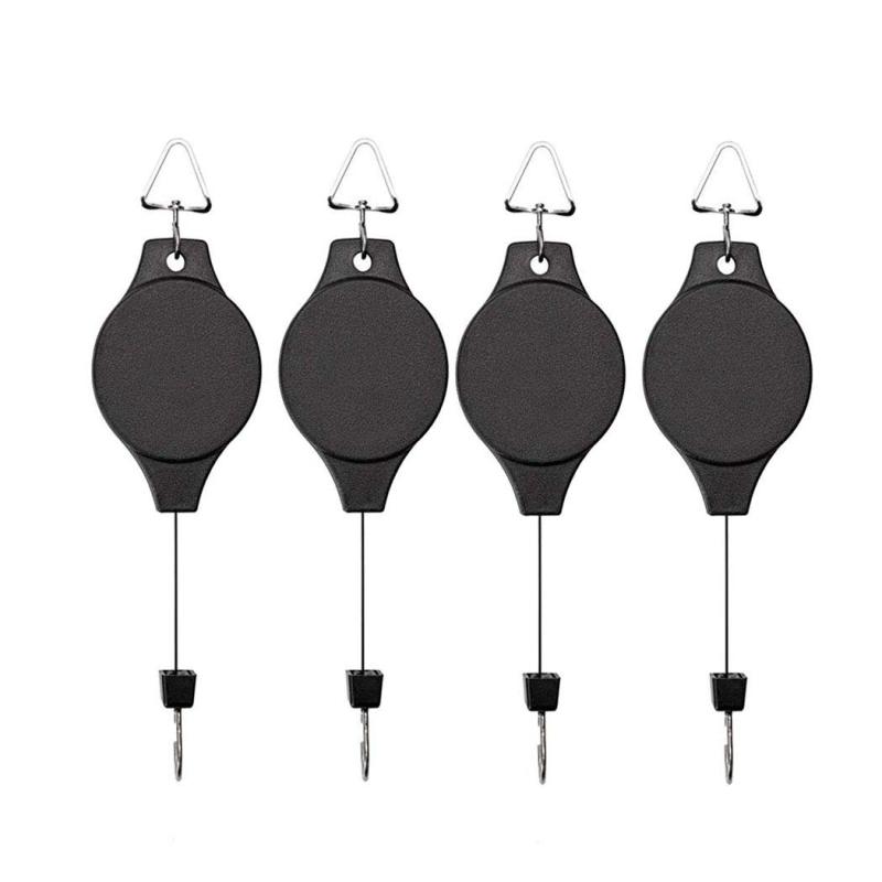 2022 Retractable Plant Hanger with Locking Mechanism Adjustable Plant Pulley Hanger for Garden Baskets Potsand and Bird Feeder