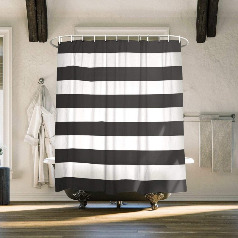 Nordic Polyester Black And White Stripeddesigners shower curtains Thick Bathroom Partition Curtain Bathroom Accessories