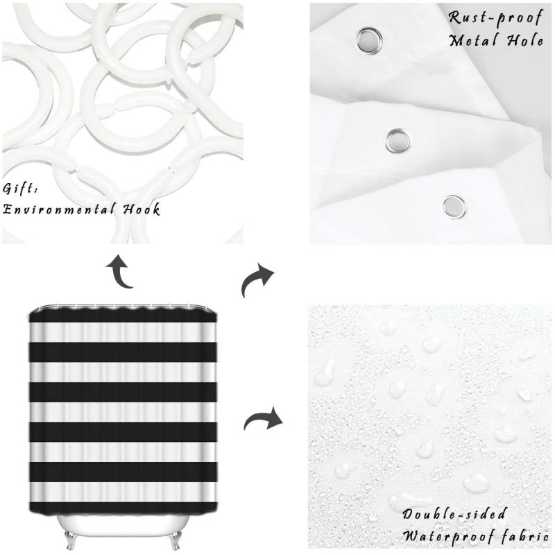 Nordic Polyester Black And White Stripeddesigners shower curtains Thick Bathroom Partition Curtain Bathroom Accessories
