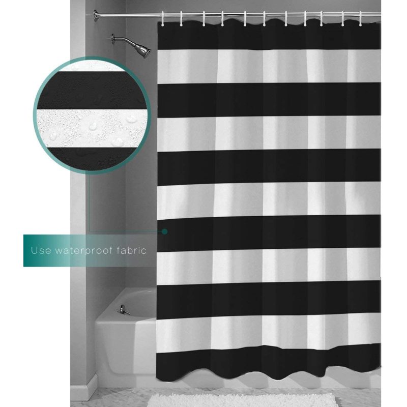 Nordic Polyester Black And White Stripeddesigners shower curtains Thick Bathroom Partition Curtain Bathroom Accessories
