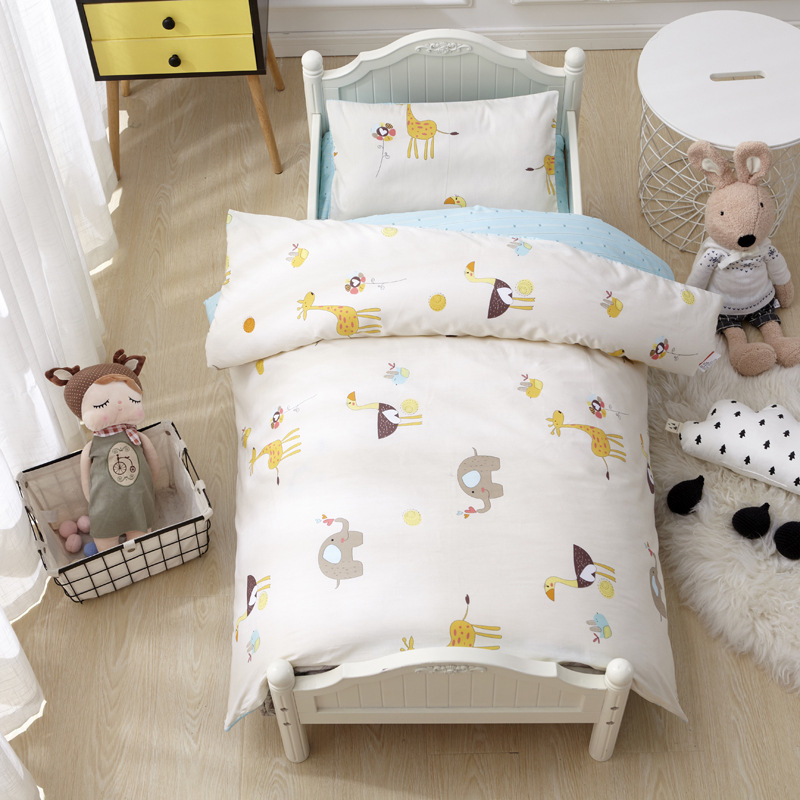 Nursery 4 Piece Suit Bedding Set Baby Bedsheet, 100% Cotton Reactive Printingbedding Sets/