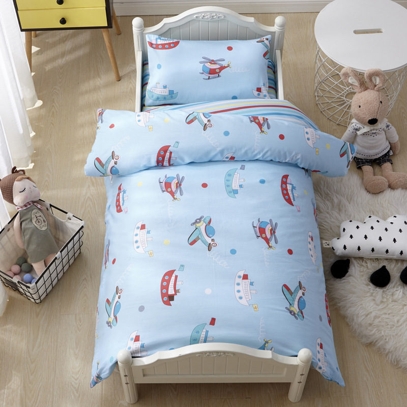 Nursery 4 Piece Suit Bedding Set Baby Bedsheet, 100% Cotton Reactive Printingbedding Sets/