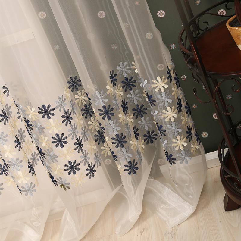 Home Decor Embroidered Sheer Fabric,Super Soft Living Room SetsPara Sala Church Curtains For Hospital#