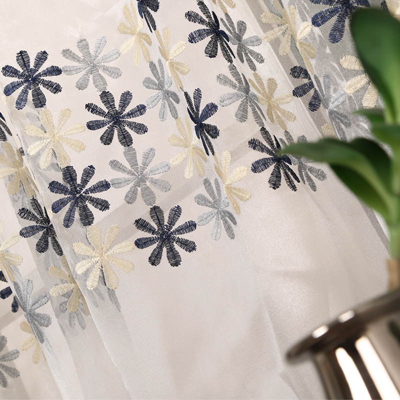 Home Decor Embroidered Sheer Fabric,Super Soft Living Room SetsPara Sala Church Curtains For Hospital#