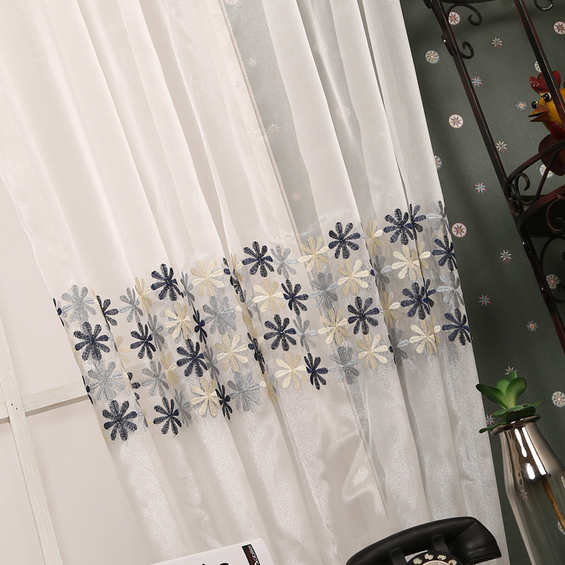 Home Decor Embroidered Sheer Fabric,Super Soft Living Room SetsPara Sala Church Curtains For Hospital#