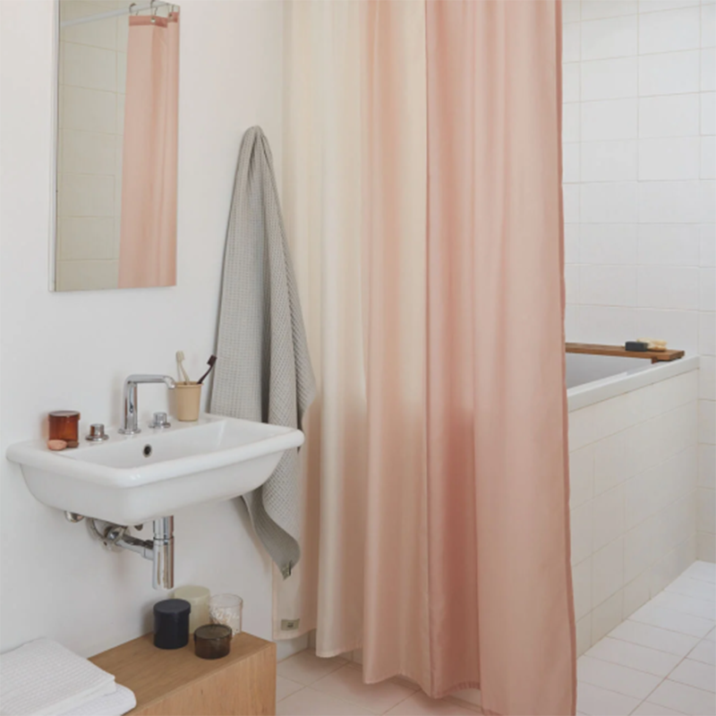 waterproof polyester bathroom curtain 3 solid color splicing shower curtain