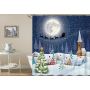 Wholesale special price custom 3d printed Christmas bathroom elegant shower curtain polyester and mat sett/