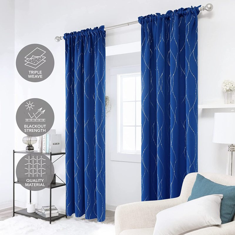 new Nordic simple bronzing curtains dark green blackout curtains,Thermal insulation shading bronzing printing curtains/