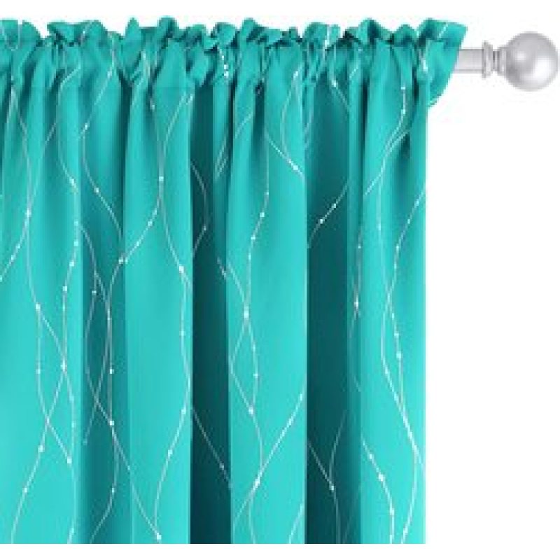 new Nordic simple bronzing curtains dark green blackout curtains,Thermal insulation shading bronzing printing curtains/