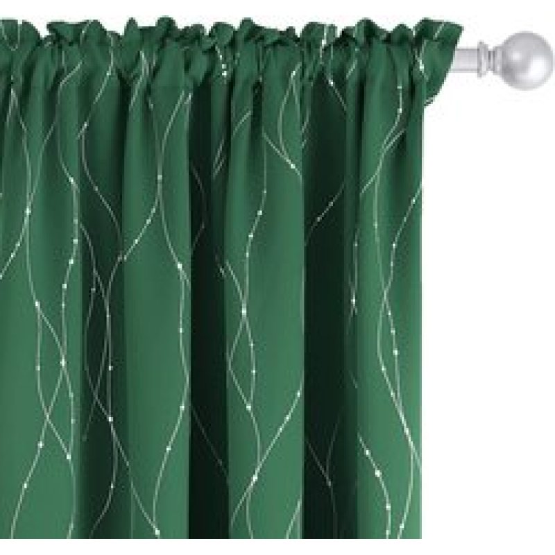 new Nordic simple bronzing curtains dark green blackout curtains,Thermal insulation shading bronzing printing curtains/