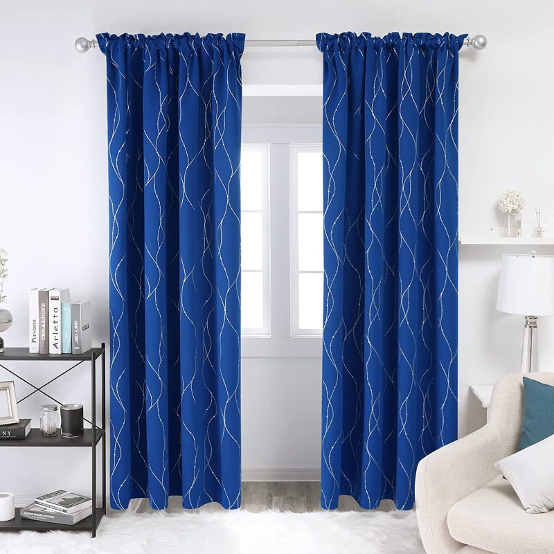 new Nordic simple bronzing curtains dark green blackout curtains,Thermal insulation shading bronzing printing curtains/