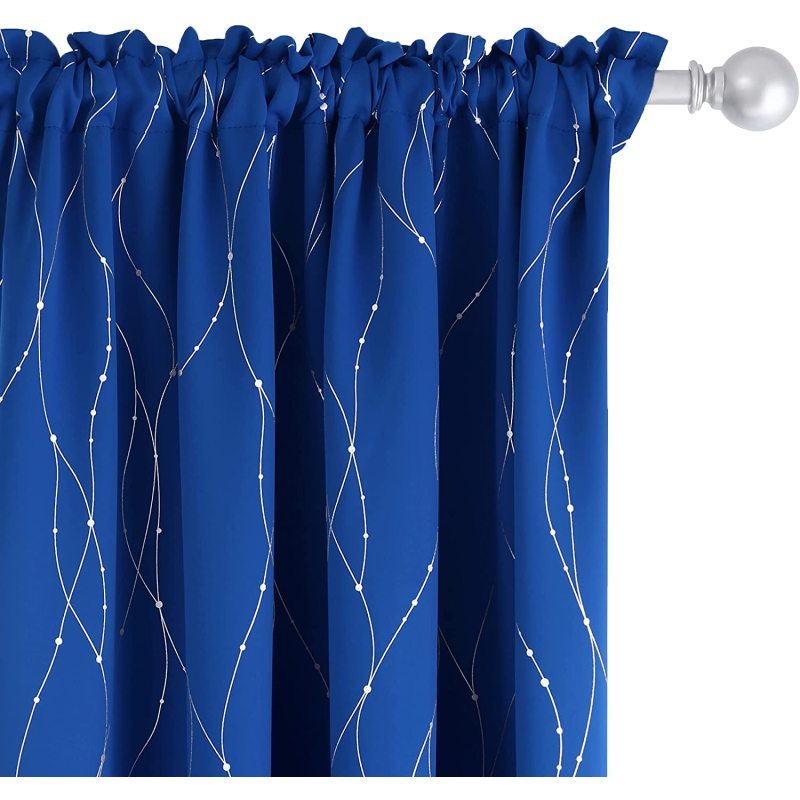new Nordic simple bronzing curtains dark green blackout curtains,Thermal insulation shading bronzing printing curtains/
