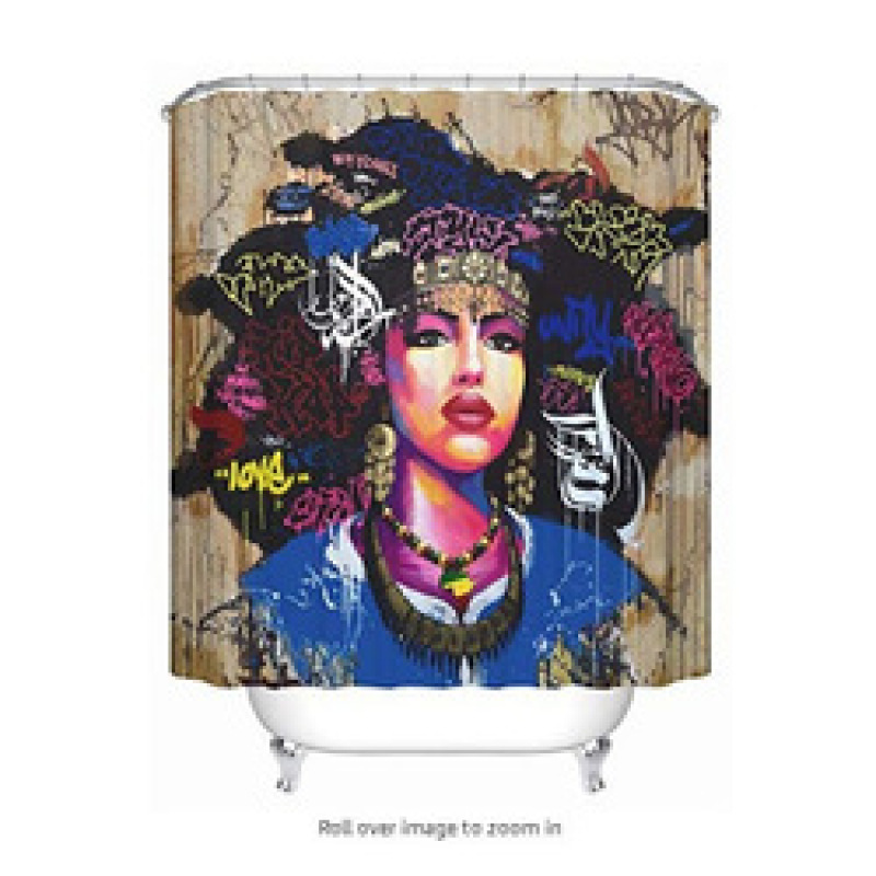 Waterproof 3D Shower Curtain, Black Woman Shower Curtains For Bathroom/