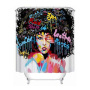 Waterproof 3D Shower Curtain, Black Woman Shower Curtains For Bathroom/