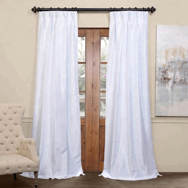 100% polyester white blackout faux silk ice children curtains