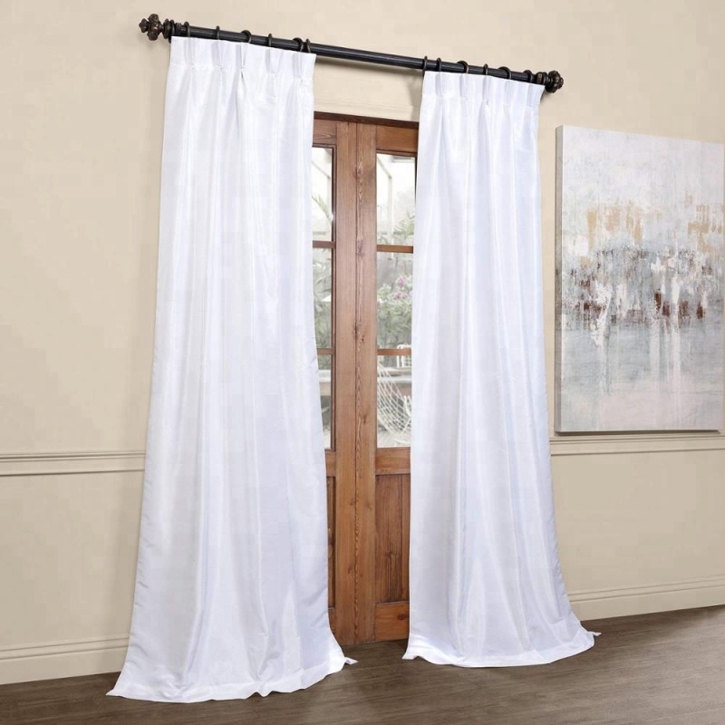 100% polyester white blackout faux silk ice children curtains