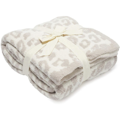 Thicken blanket leopard plus velvet jacquard blanket bedroom office warm sofa nap blanket/