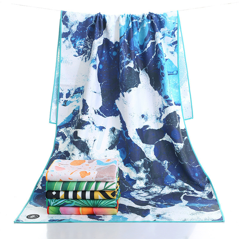 Custom Waffle Microfiber Beach Towel, OEM Soft Printing Beach Towel #
