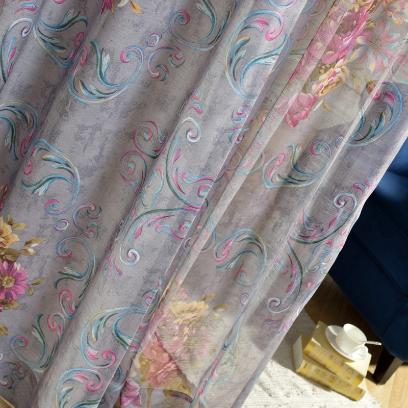 Customized 100% Polyester african print Livingroom Printed Sheer Curtain