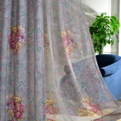 Customized 100% Polyester african print Livingroom Printed Sheer Curtain