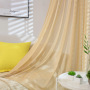 Wholesale stock lot coloured voile curtain fabrics, sheer fancy sliding panel curtain/