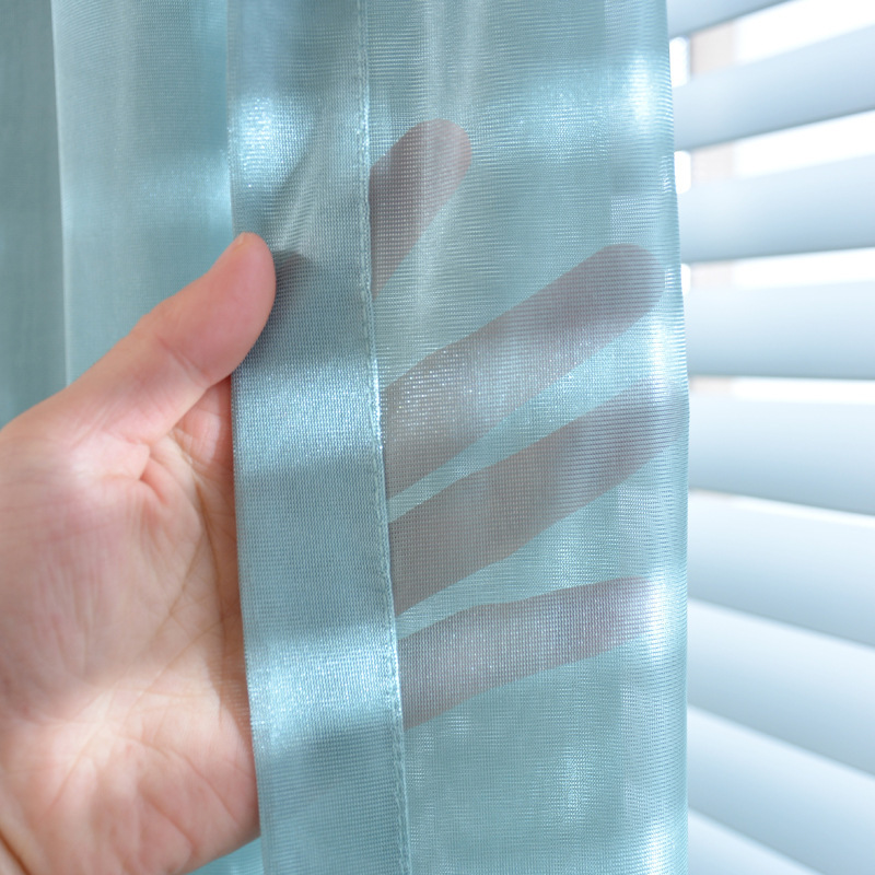 Wholesale stock lot coloured voile curtain fabrics, sheer fancy sliding panel curtain/