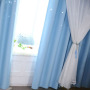 Star Laser Cutting Hollow Cut Out Shaped Polyester Blackout Living Room Curtain, Thermal Insulated
