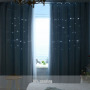 Star Laser Cutting Hollow Cut Out Shaped Polyester Blackout Living Room Curtain, Thermal Insulated
